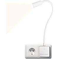 Lampara Foco Lectura de Pared Noche LED Regulable Blanco con Enchufe y Interruptor Tactil 3W 280Lm Luz Neutra 4000K con…